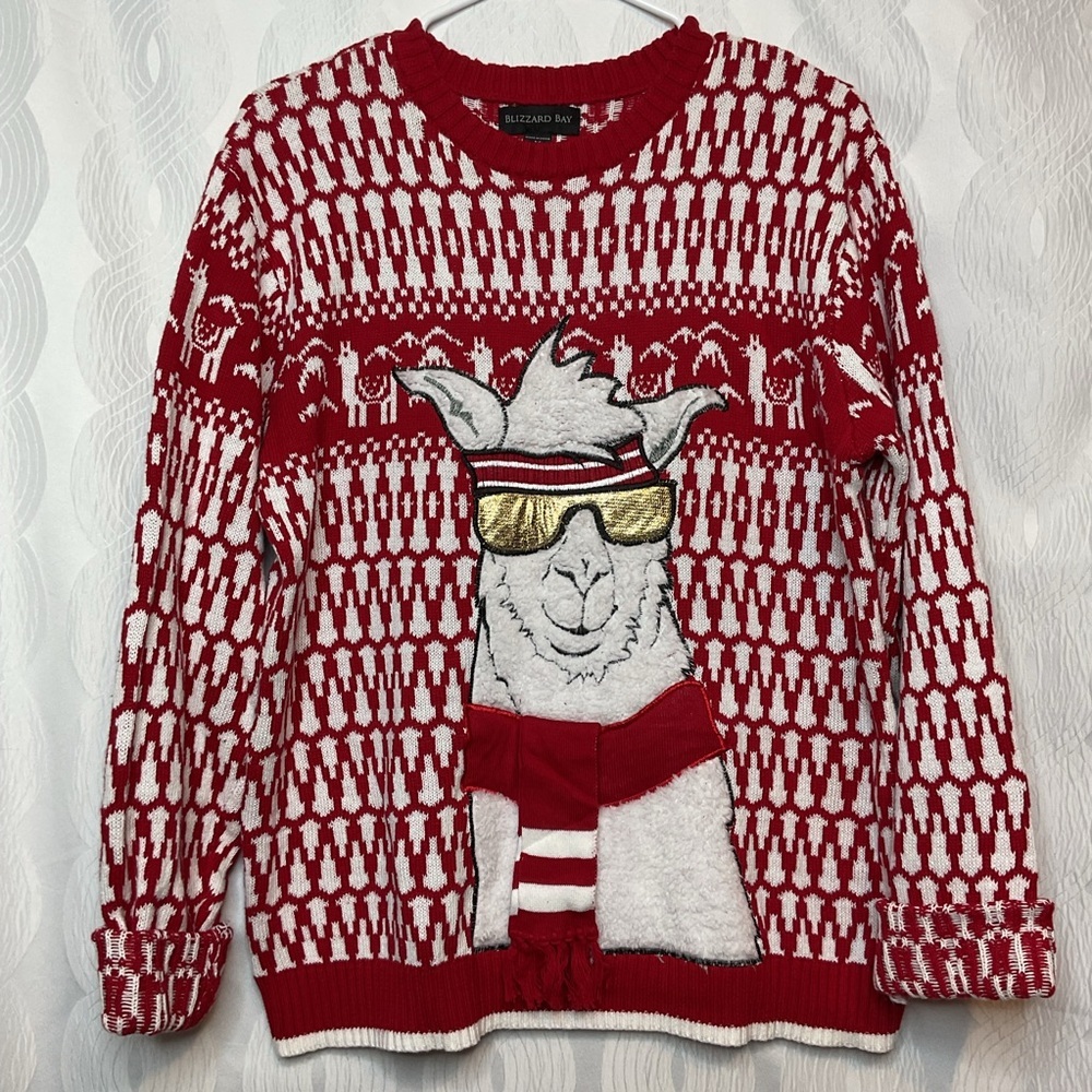 Blizzard Bay llama christmas sweater med - Picture 2 of 9